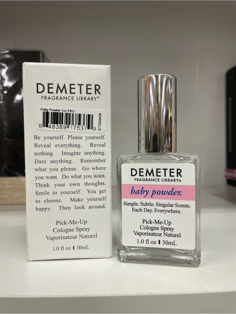 Demeter Baby Powder Pick-Me-Up Cologne Spray - Pink & Silver Accents
